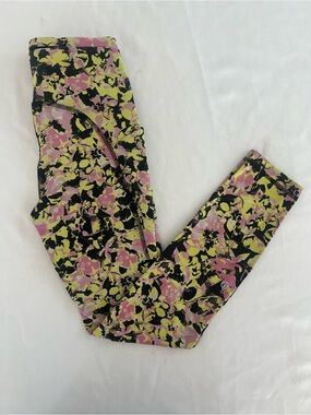 Lululemon Floral Print Leggings - Pink & Yellow